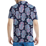 Boho Hamsa Pattern Print Men's Polo Shirt