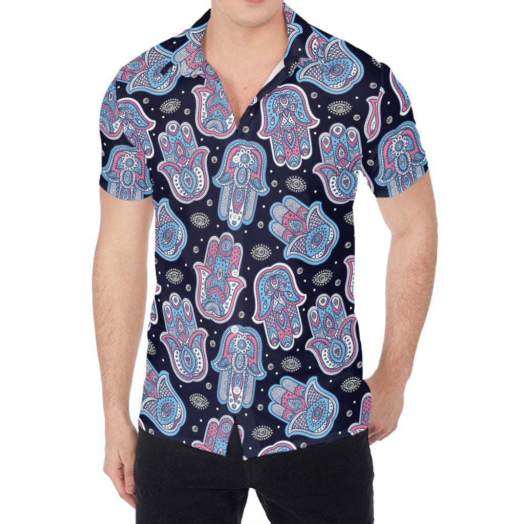 Boho Hamsa Pattern Print Men's Shirt