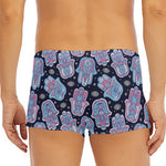 Boho Hamsa Pattern Print Men's Short Boxer Briefs
