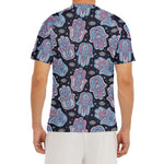 Boho Hamsa Pattern Print Men's Short Sleeve Rash Guard