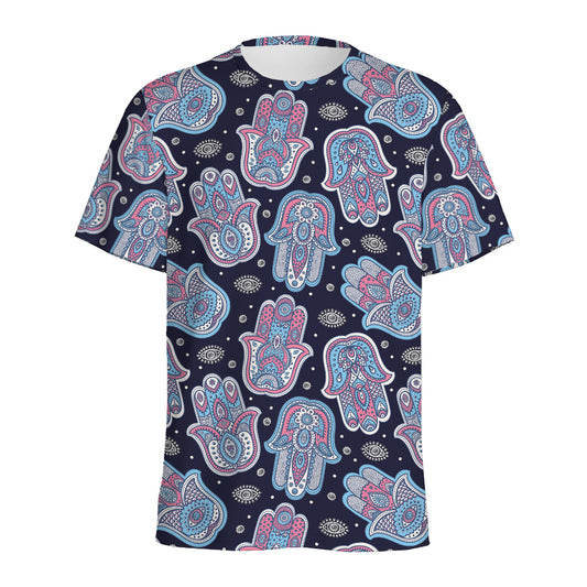 Boho Hamsa Pattern Print Men's Sports T-Shirt