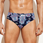 Boho Hamsa Pattern Print Men's Swim Briefs