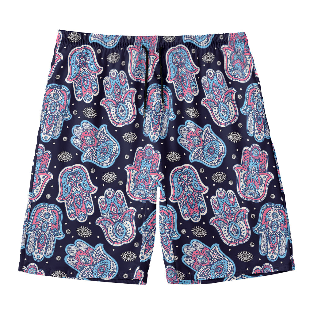 Boho Hamsa Pattern Print Men's Swim Trunks