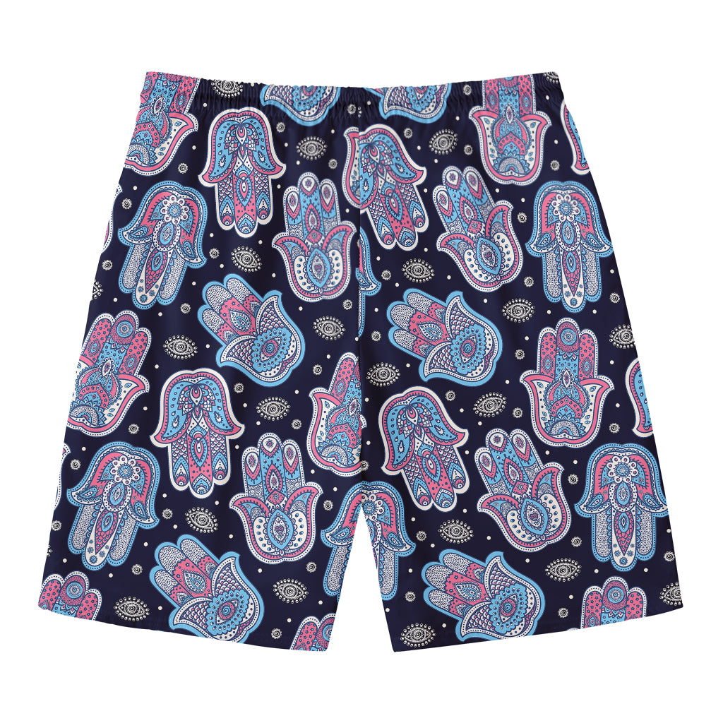 Boho Hamsa Pattern Print Men's Swim Trunks