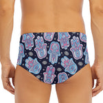 Boho Hamsa Pattern Print Men's Triangle Swim Briefs