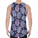 Boho Hamsa Pattern Print Men's Velvet Tank Top