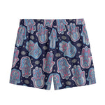 Boho Hamsa Pattern Print Mesh Shorts