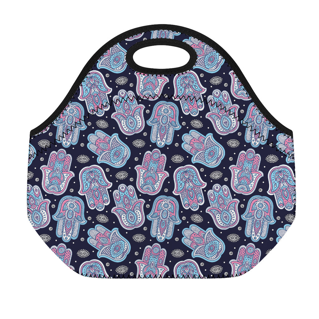 Boho Hamsa Pattern Print Neoprene Lunch Bag