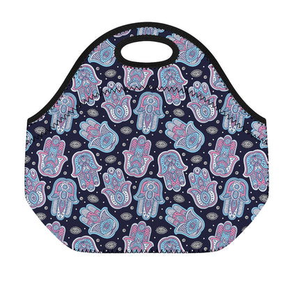 Boho Hamsa Pattern Print Neoprene Lunch Bag