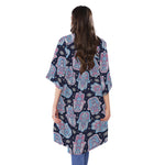 Boho Hamsa Pattern Print Open Front Beach Cover Up