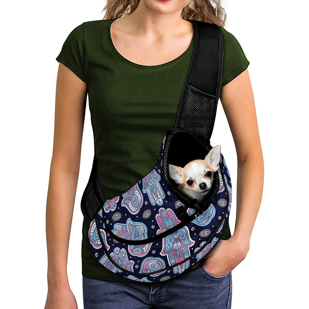 Boho Hamsa Pattern Print Pet Sling Carrier