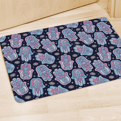 Boho Hamsa Pattern Print Polyester Doormat