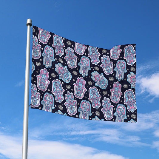 Boho Hamsa Pattern Print Polyester Flag
