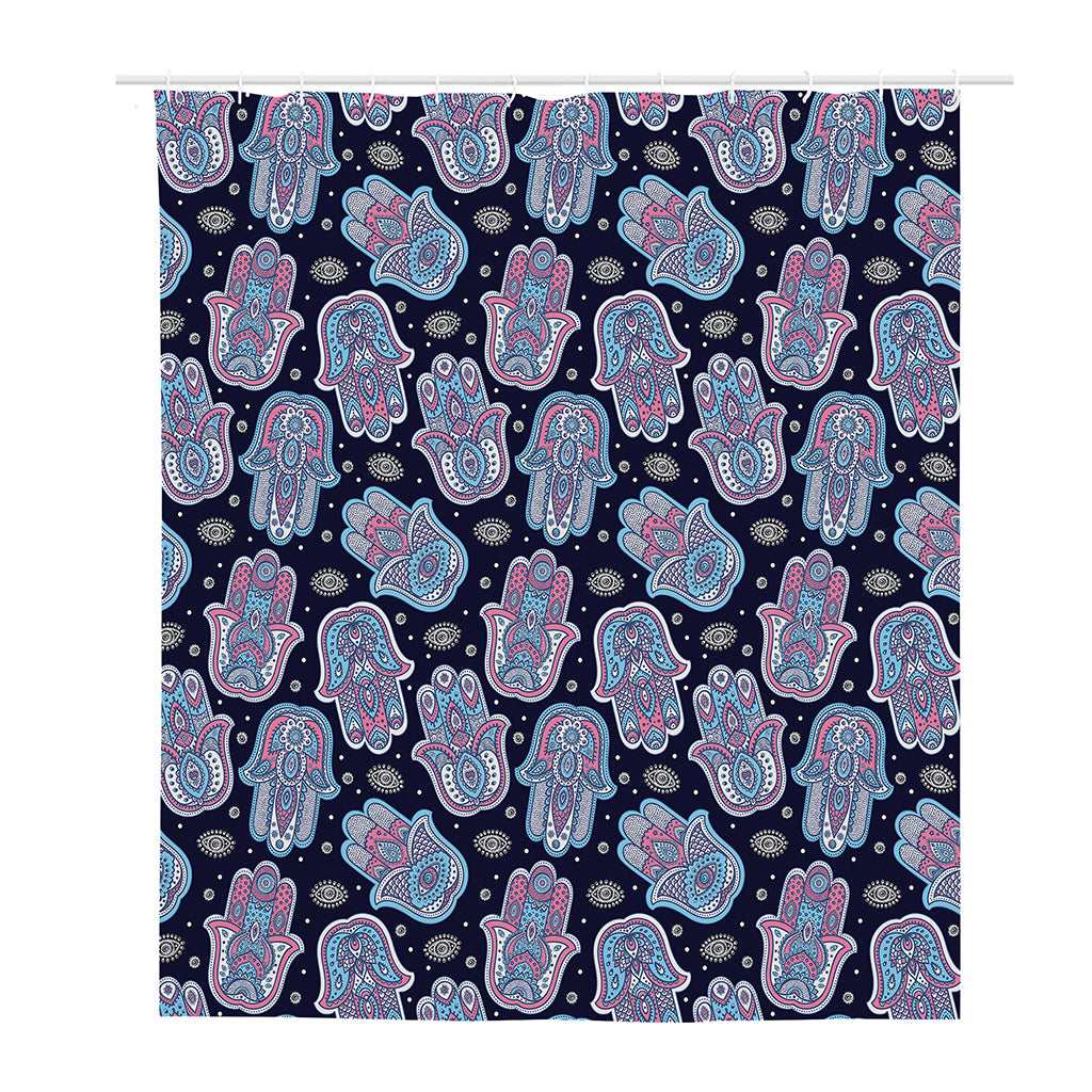 Boho Hamsa Pattern Print Polyester Shower Curtain