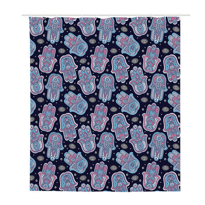 Boho Hamsa Pattern Print Polyester Shower Curtain