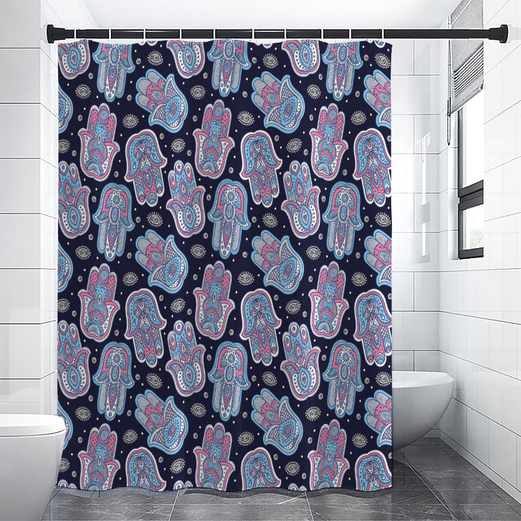 Boho Hamsa Pattern Print Premium Shower Curtain