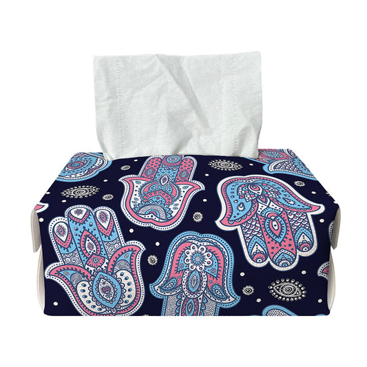 Boho Hamsa Pattern Print Rectangle Tissue Box Cover