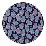 Boho Hamsa Pattern Print Round Floor Mat