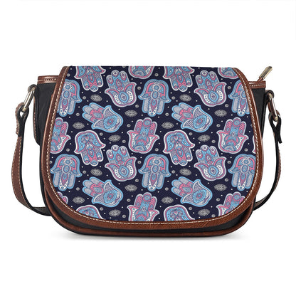 Boho Hamsa Pattern Print Saddle Bag