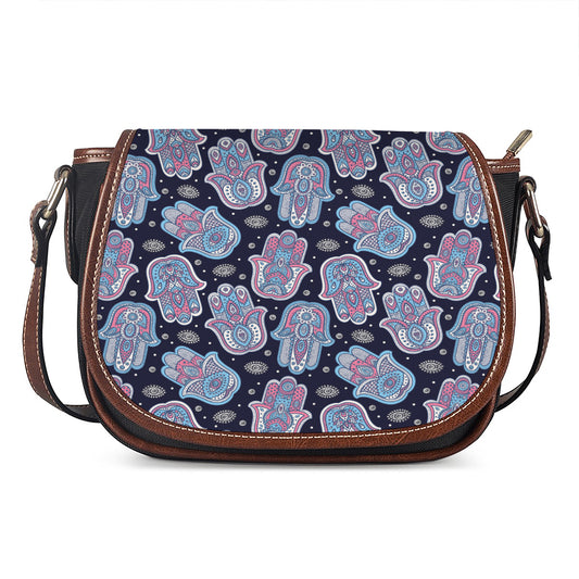 Boho Hamsa Pattern Print Saddle Bag
