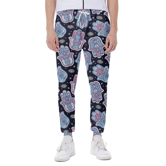 Boho Hamsa Pattern Print Scuba Joggers