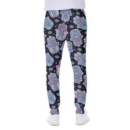Boho Hamsa Pattern Print Scuba Joggers