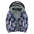 Boho Hamsa Pattern Print Sherpa Lined Zip Up Hoodie