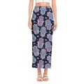 Boho Hamsa Pattern Print Side Slit Maxi Skirt