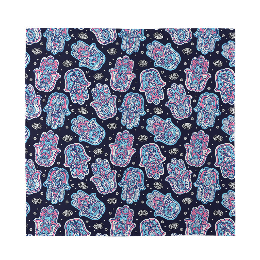 Boho Hamsa Pattern Print Silk Bandana