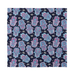 Boho Hamsa Pattern Print Silk Bandana