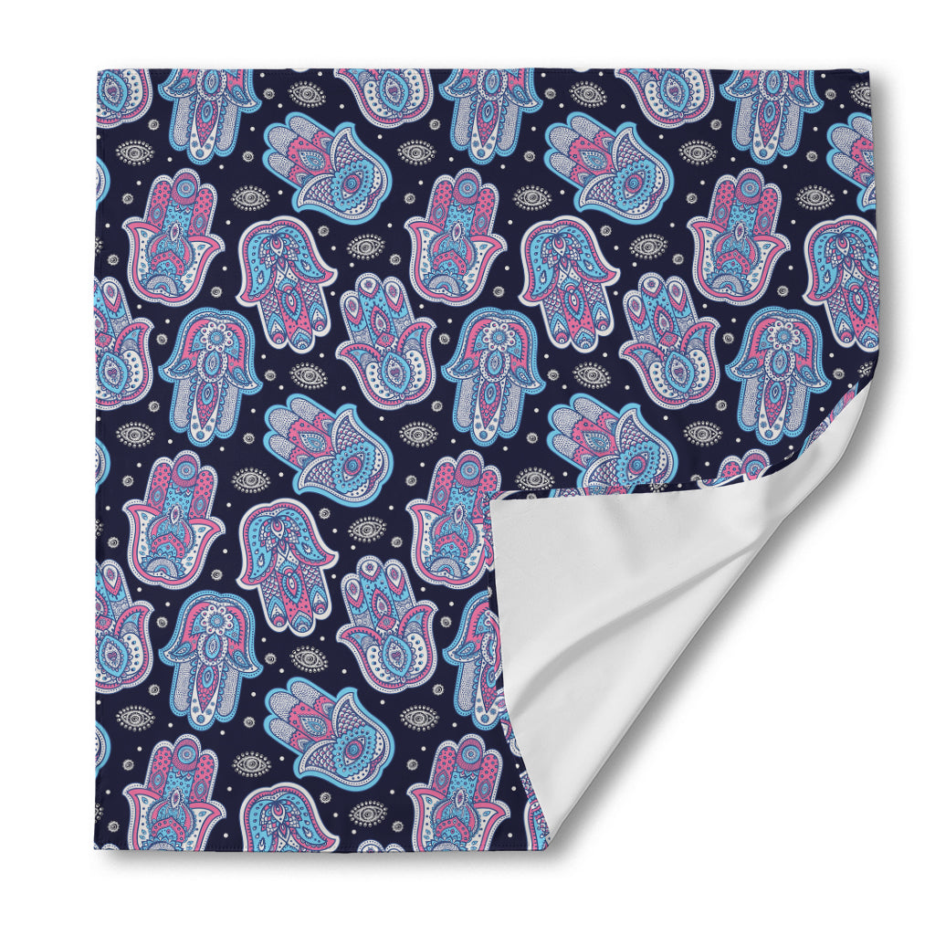 Boho Hamsa Pattern Print Silk Bandana