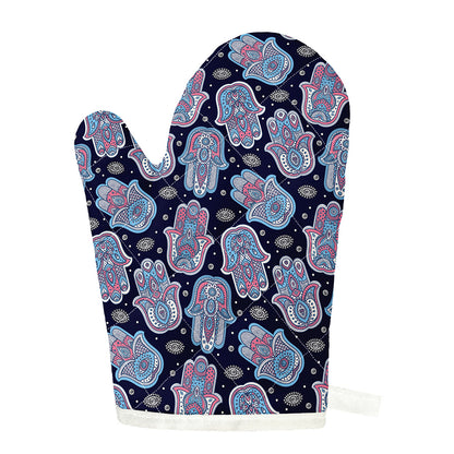 Boho Hamsa Pattern Print Single Oven Mitt