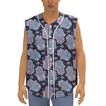 Boho Hamsa Pattern Print Sleeveless Baseball Jersey