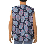Boho Hamsa Pattern Print Sleeveless Baseball Jersey