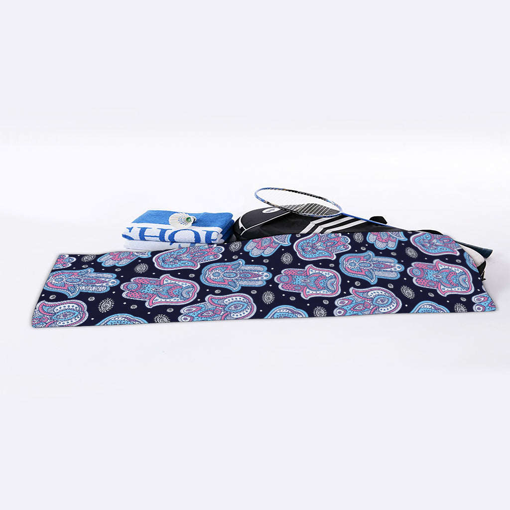 Boho Hamsa Pattern Print Sports Towel
