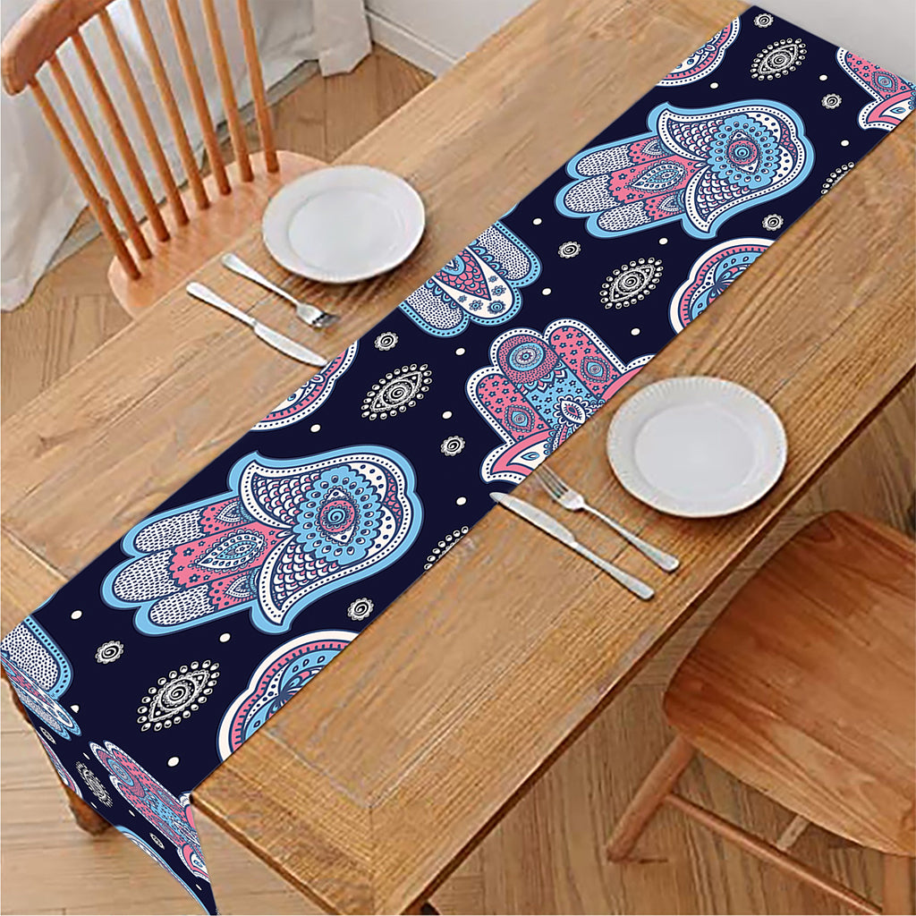 Boho Hamsa Pattern Print Table Runner