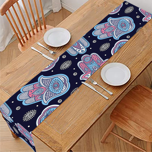 Boho Hamsa Pattern Print Table Runner