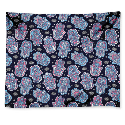 Boho Hamsa Pattern Print Tapestry