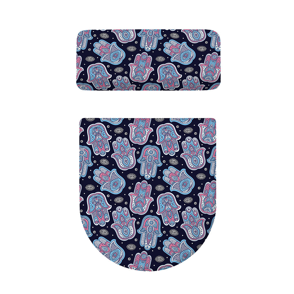 Boho Hamsa Pattern Print Toilet Lid And Tank Cover Set