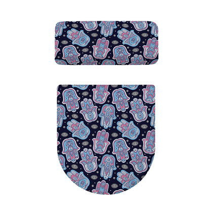 Boho Hamsa Pattern Print Toilet Lid And Tank Cover Set