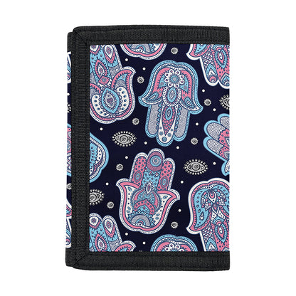 Boho Hamsa Pattern Print Trifold Wallet