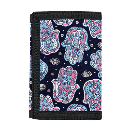 Boho Hamsa Pattern Print Trifold Wallet