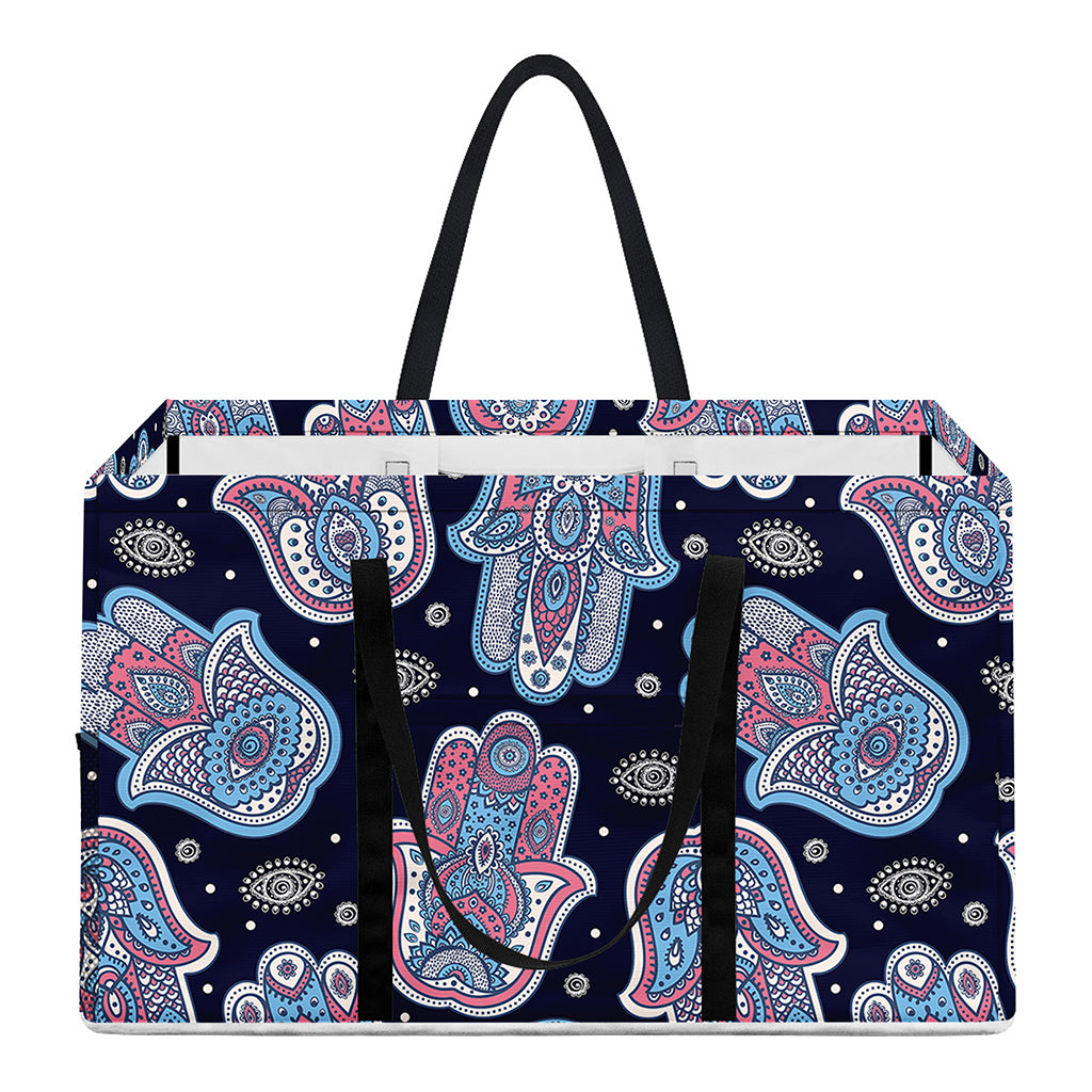 Boho Hamsa Pattern Print Utility Tote Bag