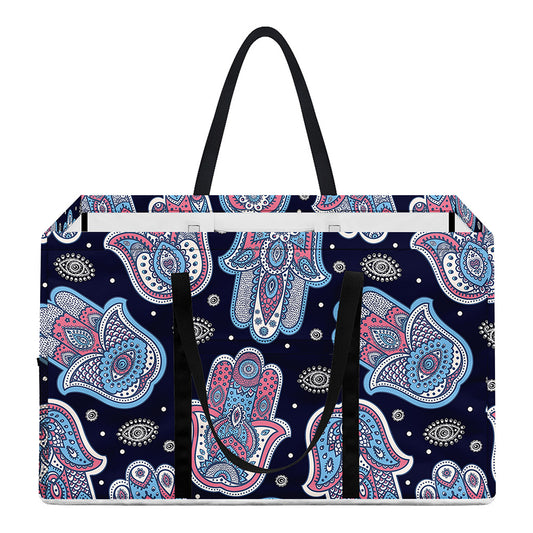 Boho Hamsa Pattern Print Utility Tote Bag