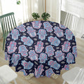 Boho Hamsa Pattern Print Waterproof Round Tablecloth