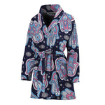 Boho Hamsa Pattern Print Women's Bathrobe