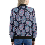 Boho Hamsa Pattern Print Women's Bomber Jacket