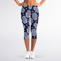 Boho Hamsa Pattern Print Women's Capri Leggings