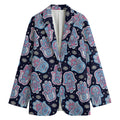 Boho Hamsa Pattern Print Women's Cotton Blazer
