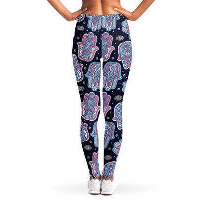 Boho Hamsa Pattern Print Women's Leggings